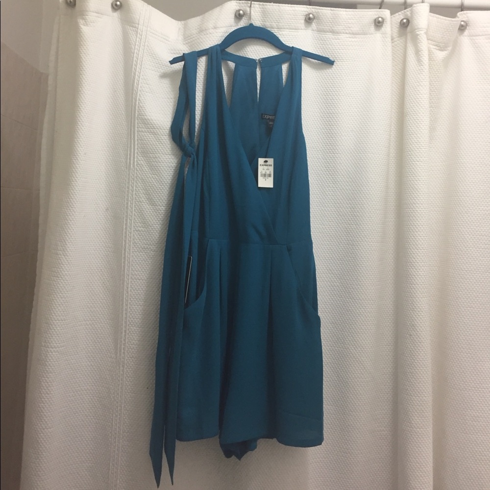 Brand new Express Blue shorts romper